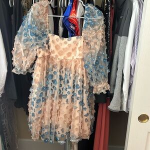 Storia 3D Flower Applique Baby-doll Dress